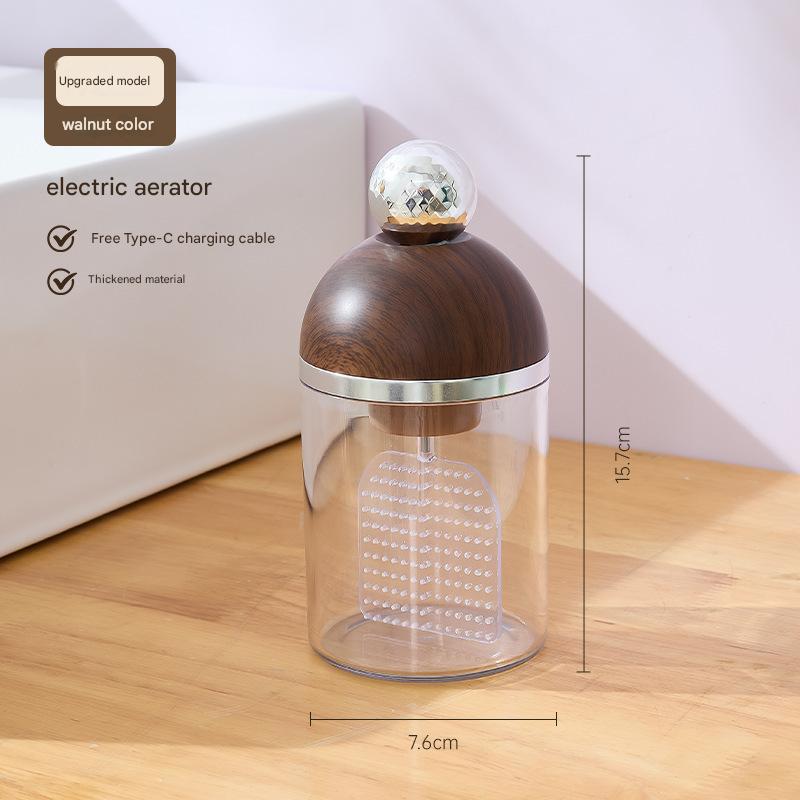 Electric Foaming Cleanser Maker - Rechargeable, Dense Foam for Deep Cleansing Walnut + Silver