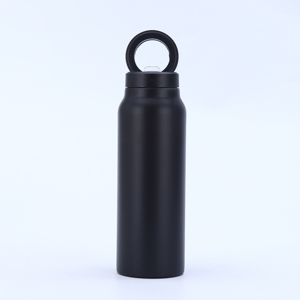 Stainless Steel Insulated Water Bottle with Integrated Magnetic Phone Stand - Black 24oz