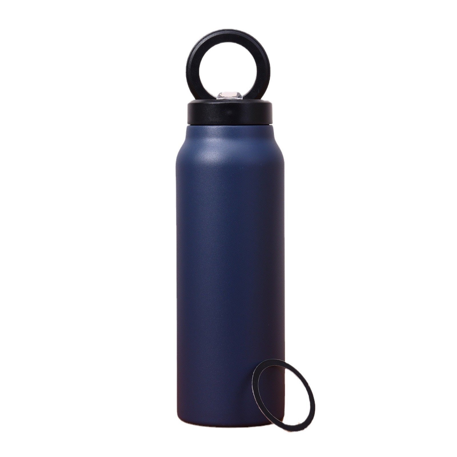 Stainless Steel Insulated Water Bottle with Integrated Magnetic Phone Stand - Blue 24oz