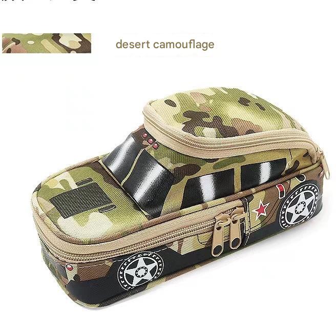 Camouflage Car Shaped Pencil Case - Large Capacity Stationery Organizer Pouch Desert camouflage