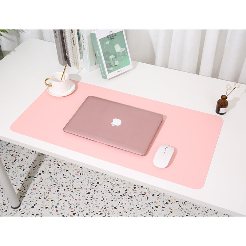 2 PCS Smoky pink/light blue Extra-Large Leather Table Mat for Study & Work - Pad for Students & Office Use 60x30cm