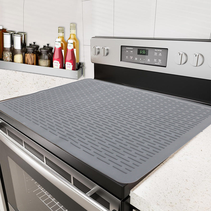 Grey Silicone Countertop Protector and Dish Drying Mat - Dishwasher Safe 71x50cm