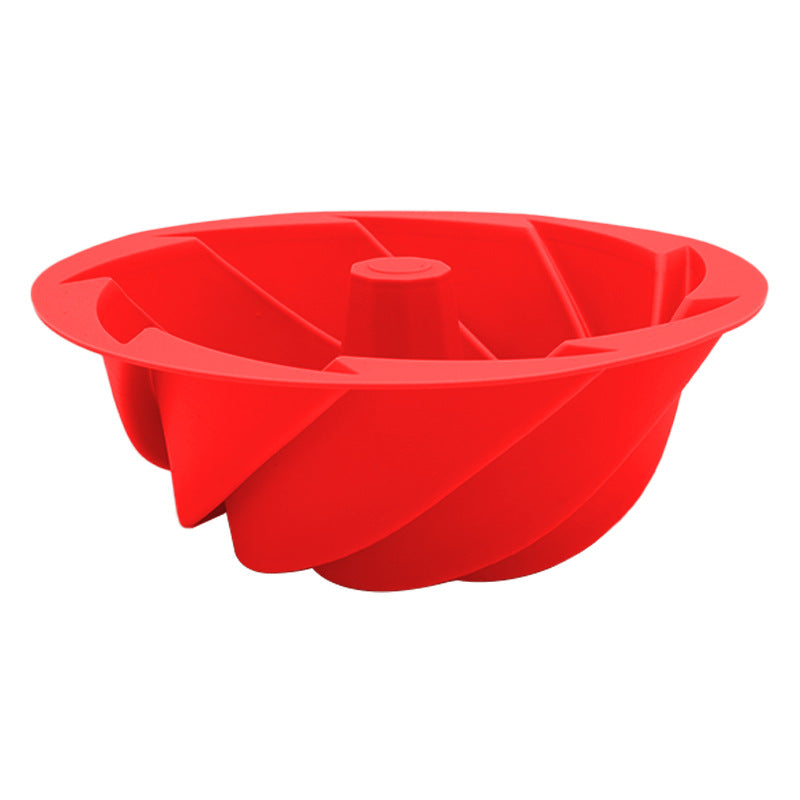 Red Non-Stick Silicone Cyclone Cake Pan Set 10 Molds - Perfect for Desserts