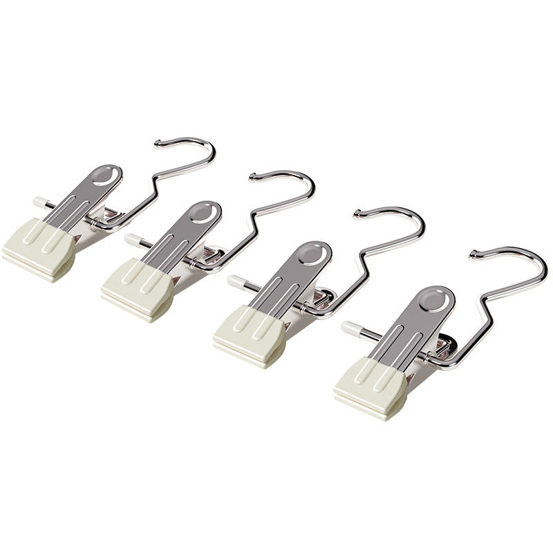 White Stainless Steel Hanging Clips 35 PCS - Strong Grip for Pants, Hats, Socks, Laundry