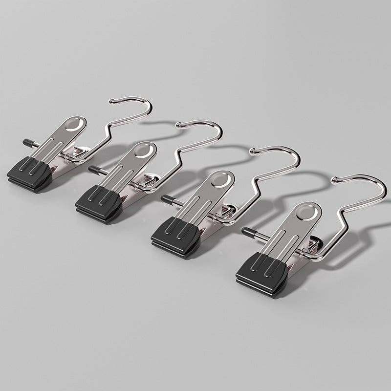 Black Stainless Steel Hanging Clips 35 PCS - Strong Grip for Pants, Hats, Socks, Laundry