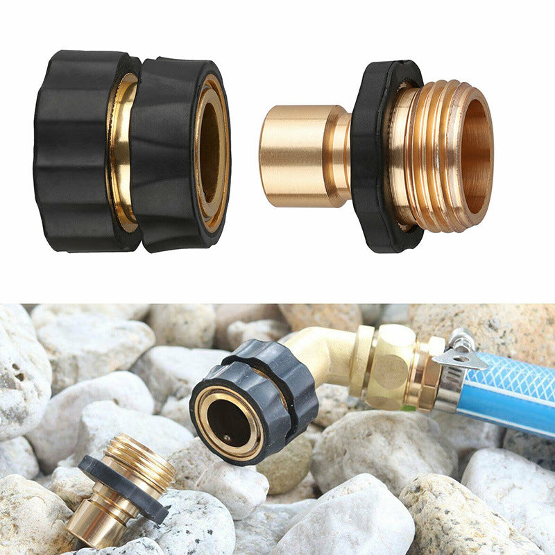 American Standard 3/4 Inch Brass Quick Connect Garden Hose Adapter 4 Male & 4 Female