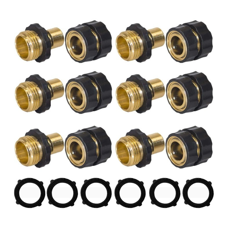 American Standard 3/4 Inch Brass Quick Connect Garden Hose Adapter 6 Male & 6 Female