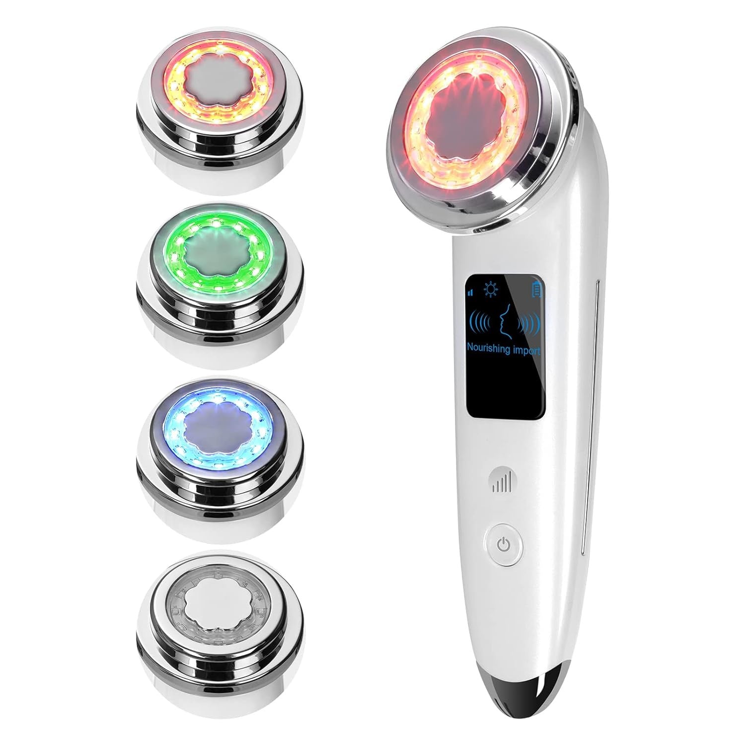Portable EMS Face Sculpting Tool - LED Photon, Hot Compress, Vibration for Radiant & Firm Skin