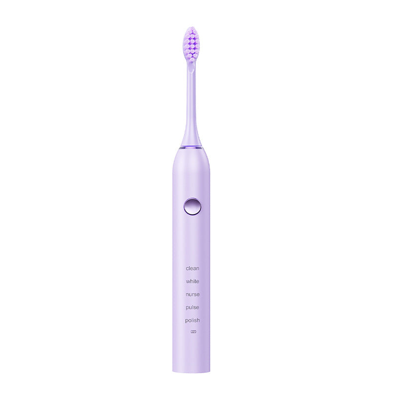 Advanced Sonic Toothbrush: 5 Cleaning Modes, 2-Min Timer, USB Fast Charge, Purple 4 brush heads + bracket + toothbrush box