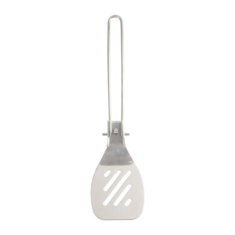 Silver 304 Stainless Steel Folding Camping Spatula - 2 Pack Compact & Portable Outdoor Cooking Utensils