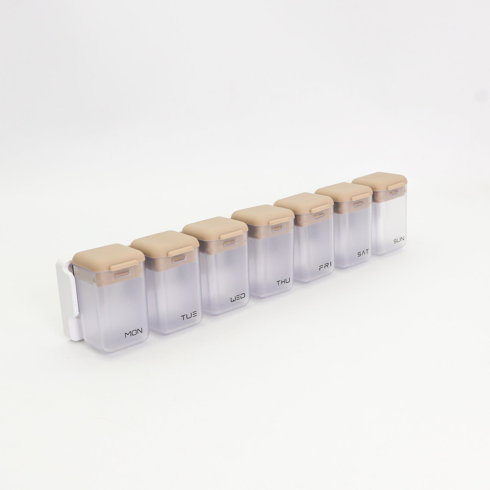 Transparent + Grey Cover Weekly Pill Organizer 1-Time-a-Day - Large Capacity Magnetic Closure Pill Box 246 x 49 x 23 mm
