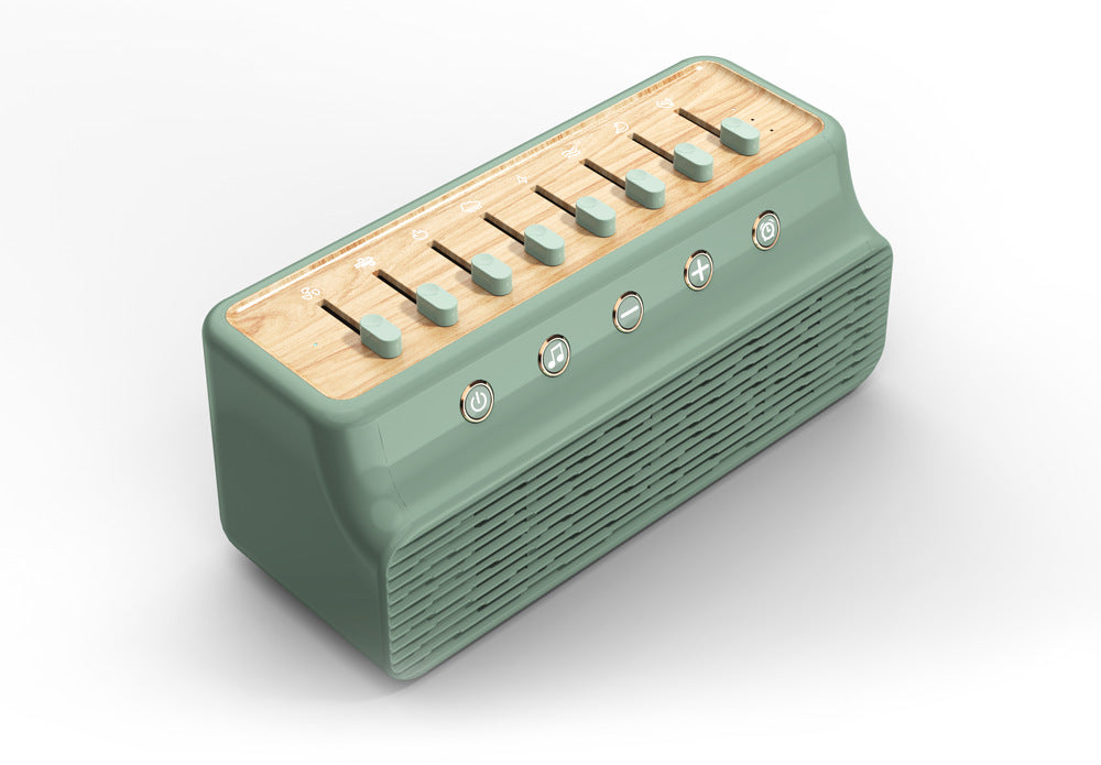 Retro White Noise Sound Machine & Bluetooth Speaker - 8 Nature Sounds, Smart Timer Green