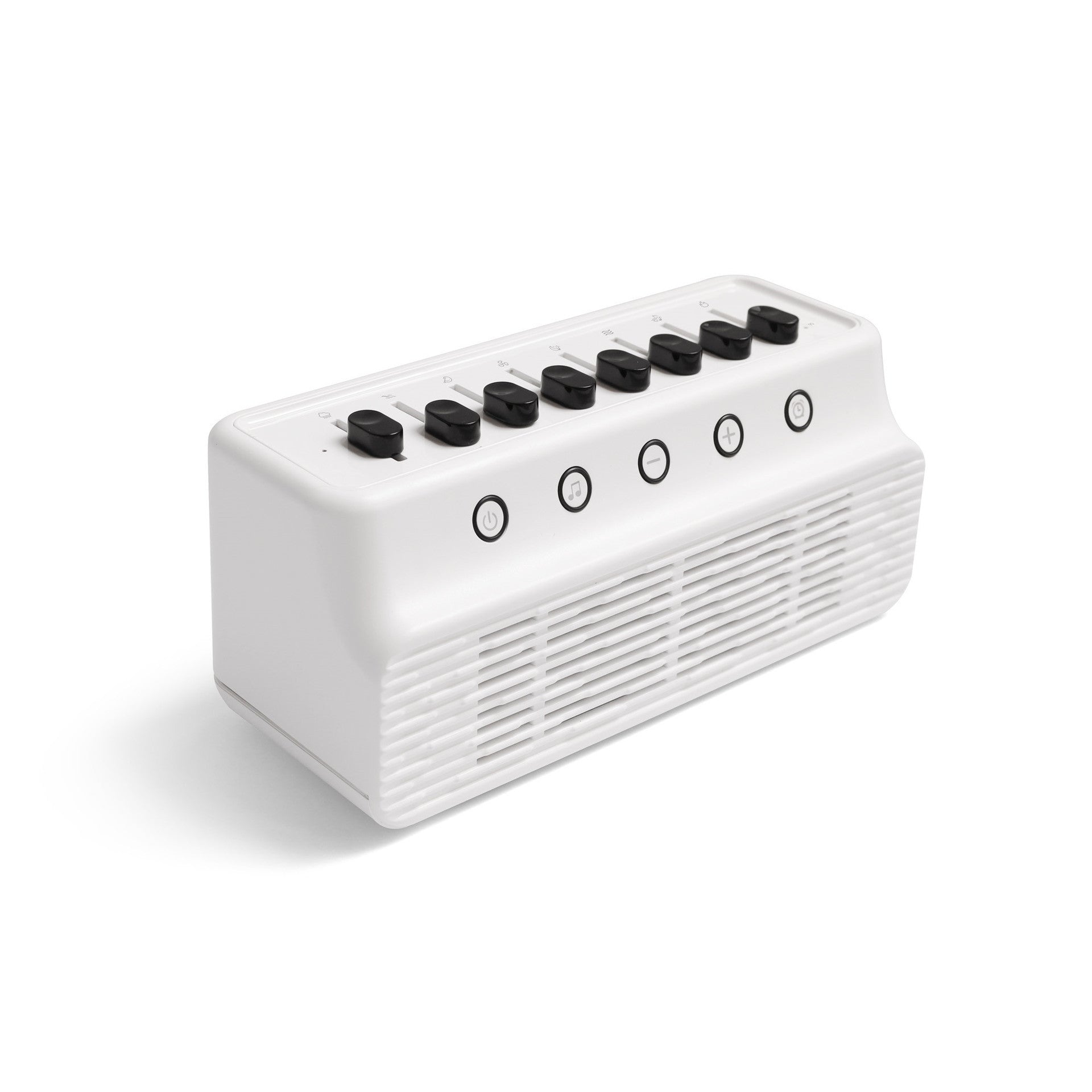 Retro White Noise Sound Machine & Bluetooth Speaker - 8 Nature Sounds, Smart Timer Black and white
