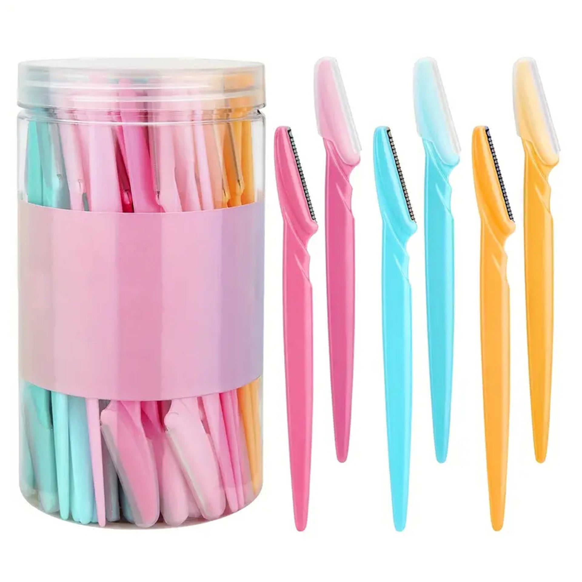 40-Piece Eyebrow Razor & Dermaplaning Tool Set Colorful