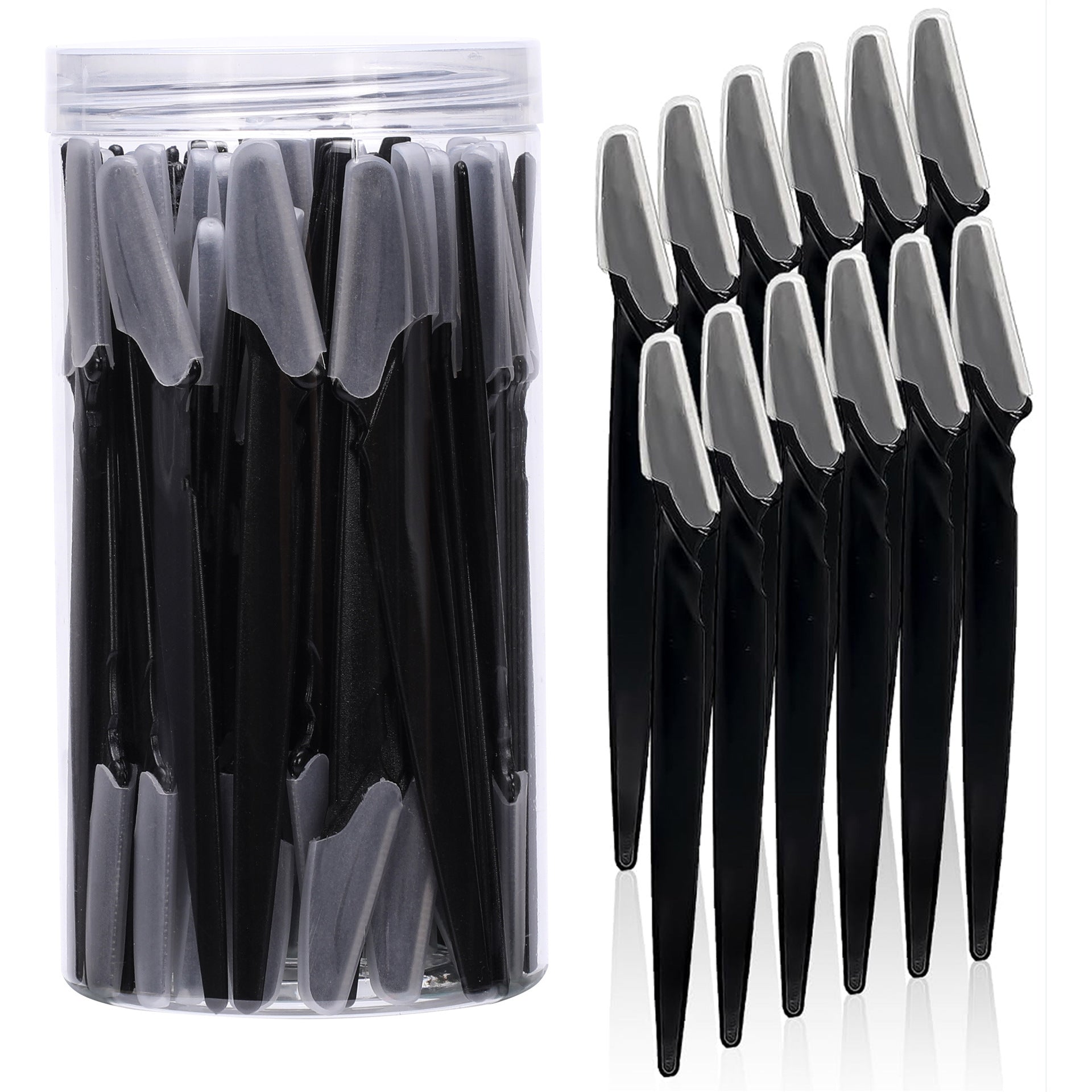 40-Piece Eyebrow Razor & Dermaplaning Tool Set Black