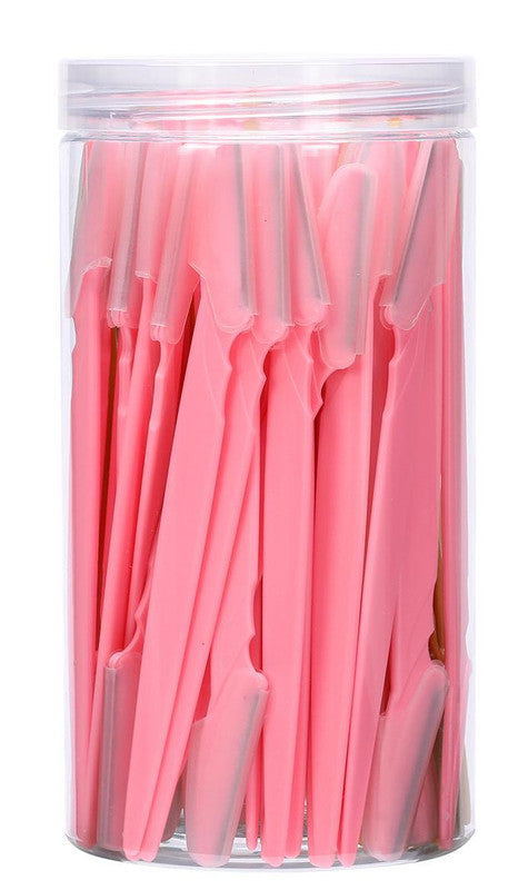 40-Piece Eyebrow Razor & Dermaplaning Tool Set Pink