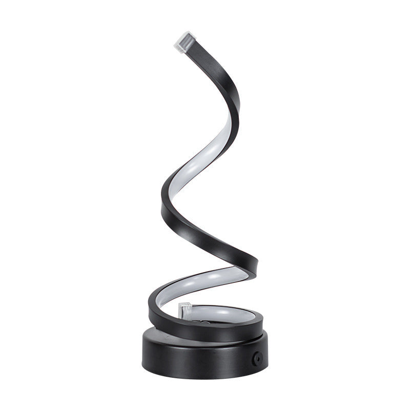 Modern Spiral LED Table Lamp - Dimmable, 3 Light Modes black