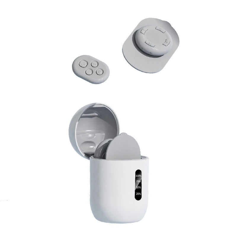 Smart Cervical Spine EMS Massager Sticker with Remote Control & Charging Case - 6 Modes, 16 Strengths white