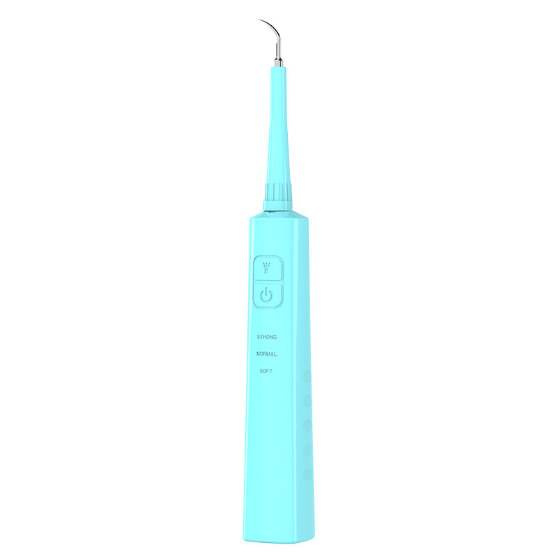 Ultrasonic Dental Scaler & Calculus Remover - 3 Modes, 2 Heads, LED Light blue