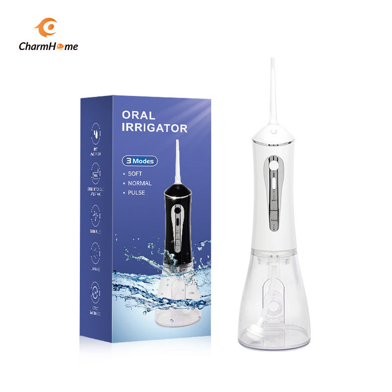 CharmHome Portable Oral Irrigator - 3 Modes, 140 PSI, IPX7 Waterproof White
