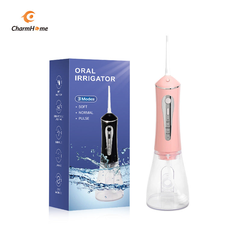 CharmHome Portable Oral Irrigator - 3 Modes, 140 PSI, IPX7 Waterproof Pink