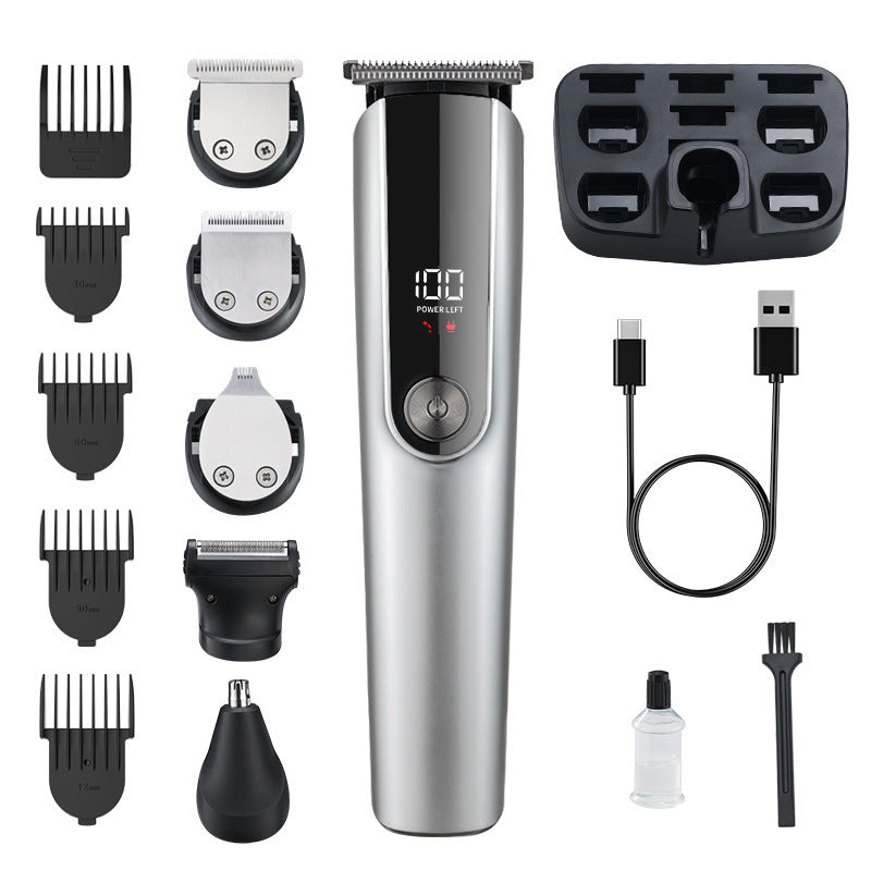 5-in-1 Professional Men's Grooming Kit - Cordless Hair Clipper, Beard Trimmer Silver