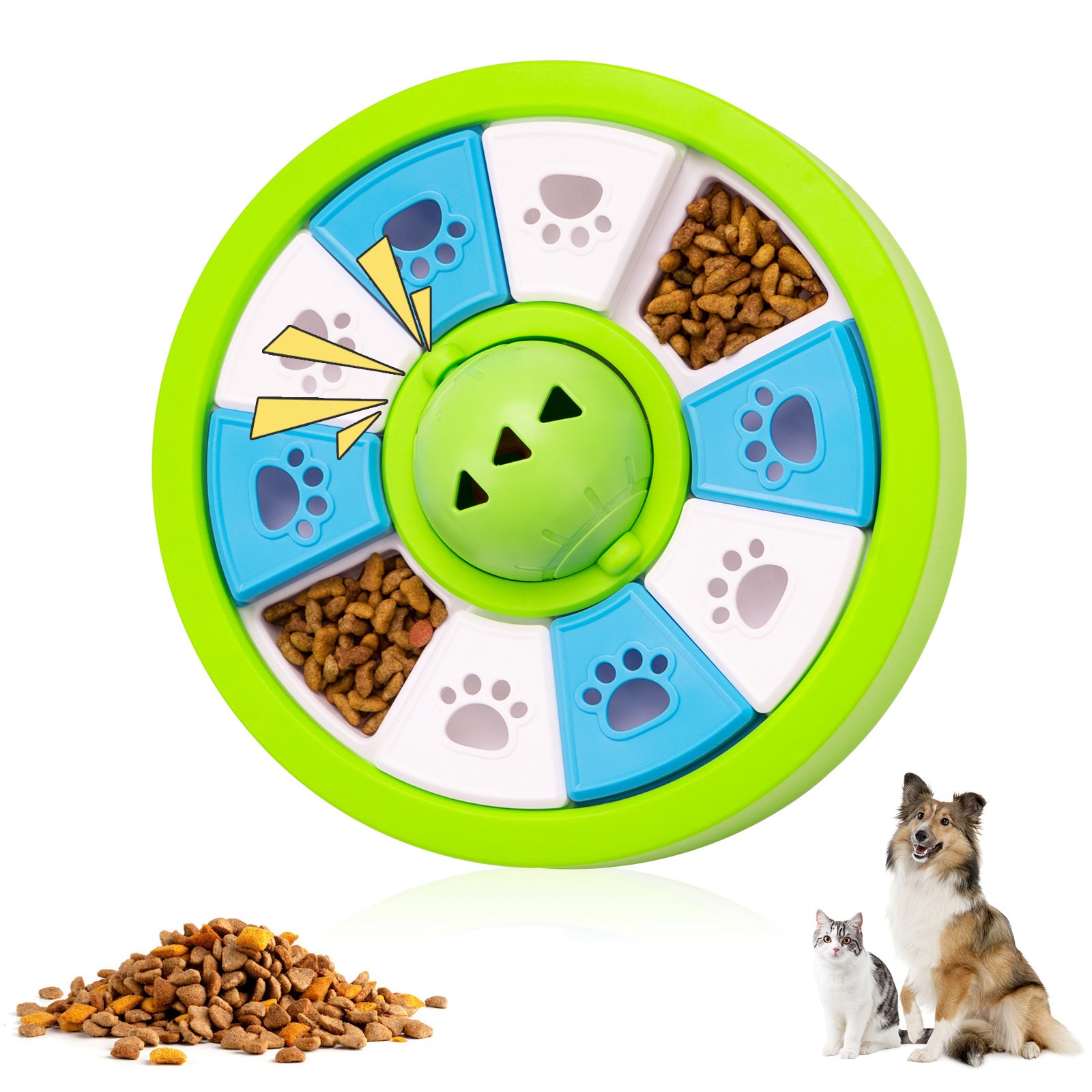 Interactive Dog Puzzle Feeder Toy - Slow Feeder for IQ Training & Mental Stimulation green
