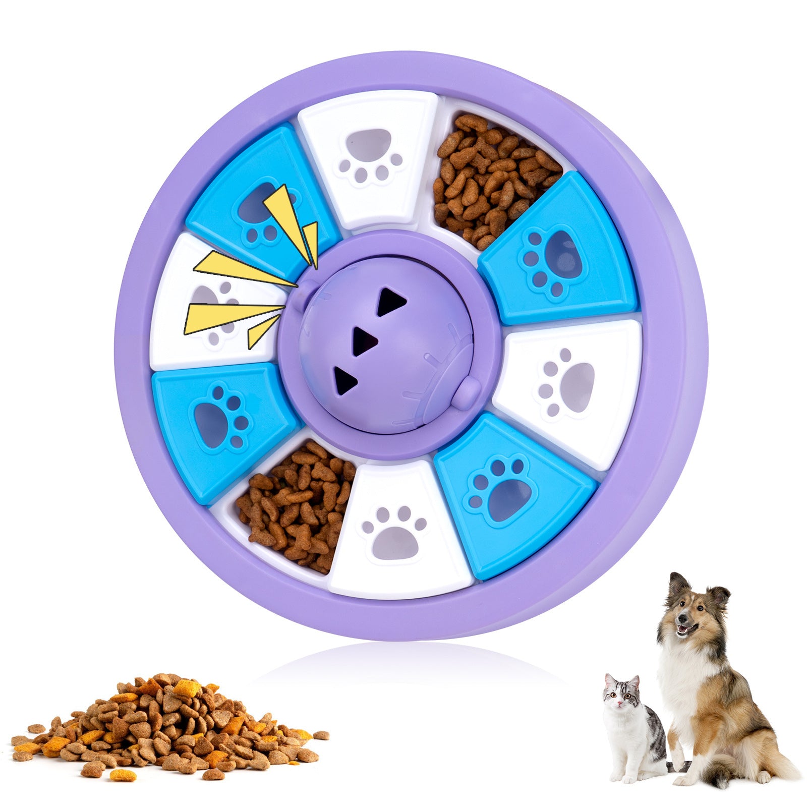 Interactive Dog Puzzle Feeder Toy - Slow Feeder for IQ Training & Mental Stimulation purple