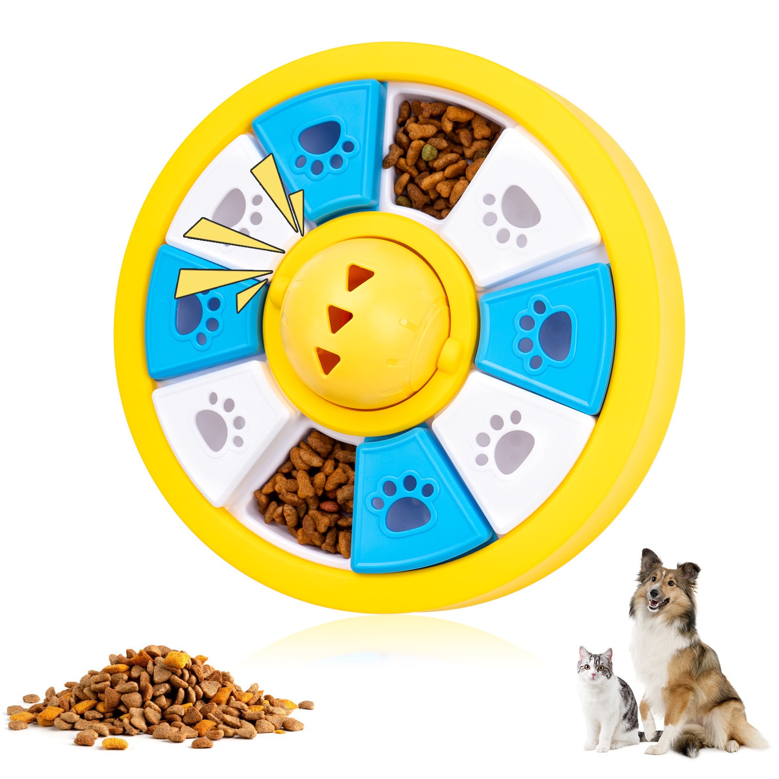 Interactive Dog Puzzle Feeder Toy - Slow Feeder for IQ Training & Mental Stimulation yellow