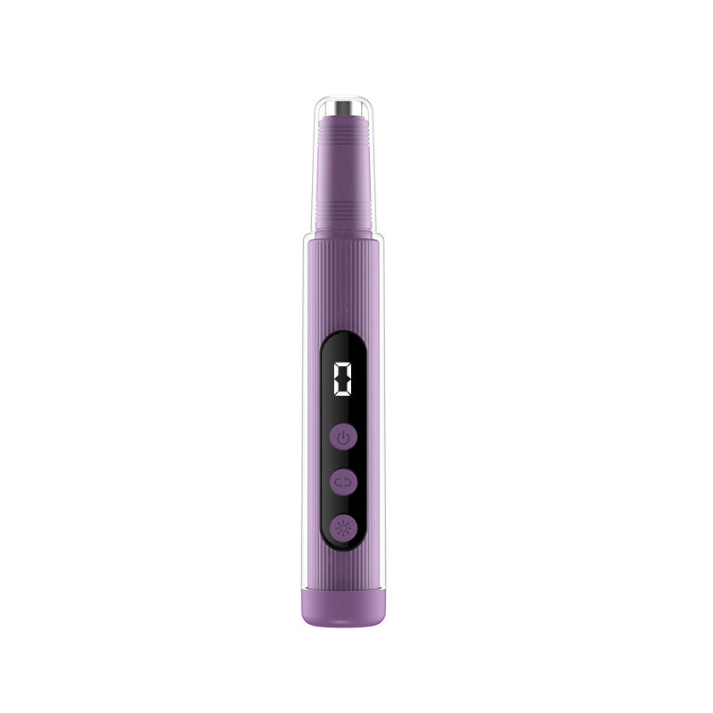 Portable Cordless Electric Nail Drill Kit with UV Lamp - 0-20000RPM, LED Display, 12 Bits Purple