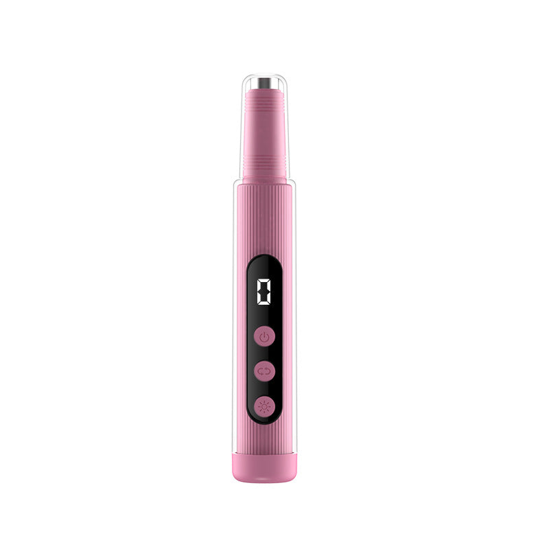 Portable Cordless Electric Nail Drill Kit with UV Lamp - 0-20000RPM, LED Display, 12 Bits Pink