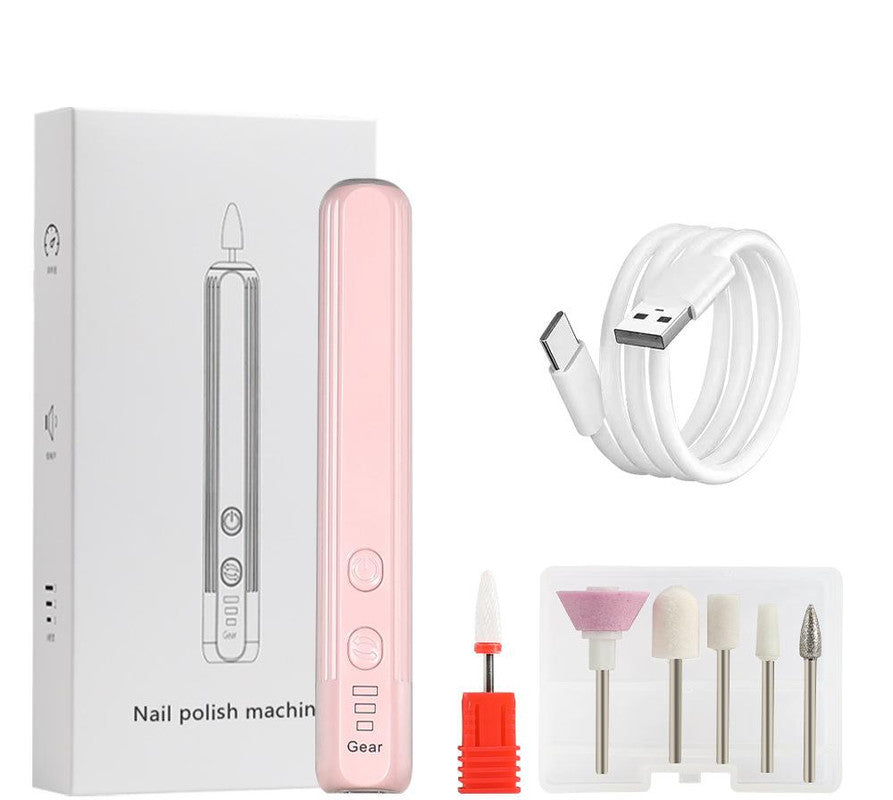 Portable Electric Nail Drill Pen Kit - USB-C Rechargeable, 3-Speed, High Torque, Low Heat Pink