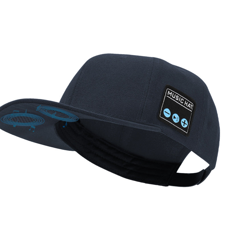 Wireless Bluetooth 5.0 Music Hat - Outdoor Speaker Cap with Mic, Sun Protection & Breathable Fabric Navy blue