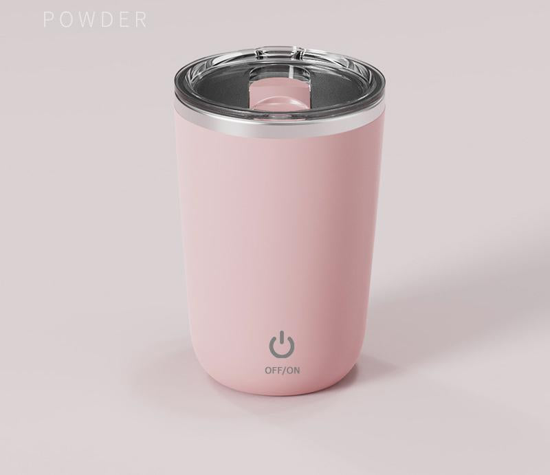 Mini Portable Electric Self-Stirring Mug - USB-C Rechargeable, 4-Hour Use, Stainless Steel pink