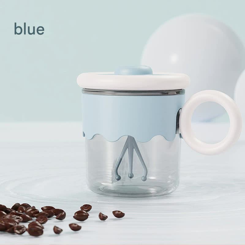 Automatic Self-Stirring Coffee Mug - 400ml, 5000RPM, USB-C Rechargeable with Trident Stirring Rod blue