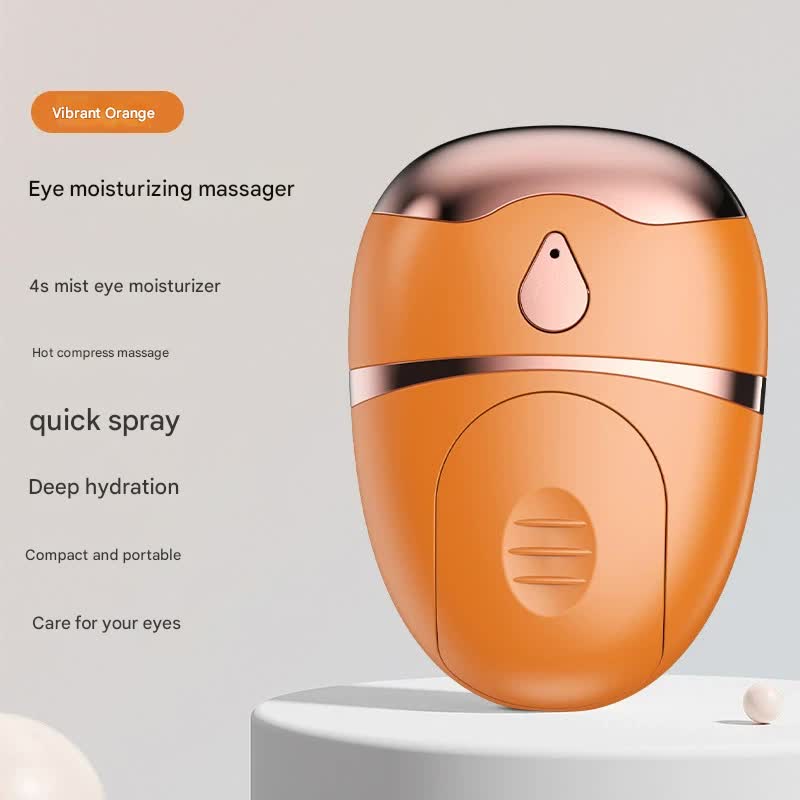 Portable Nano Mist Eye Massager & Humidifier - USB-C, Hot Compress, Wrinkle Reduction & Deep Hydration orange