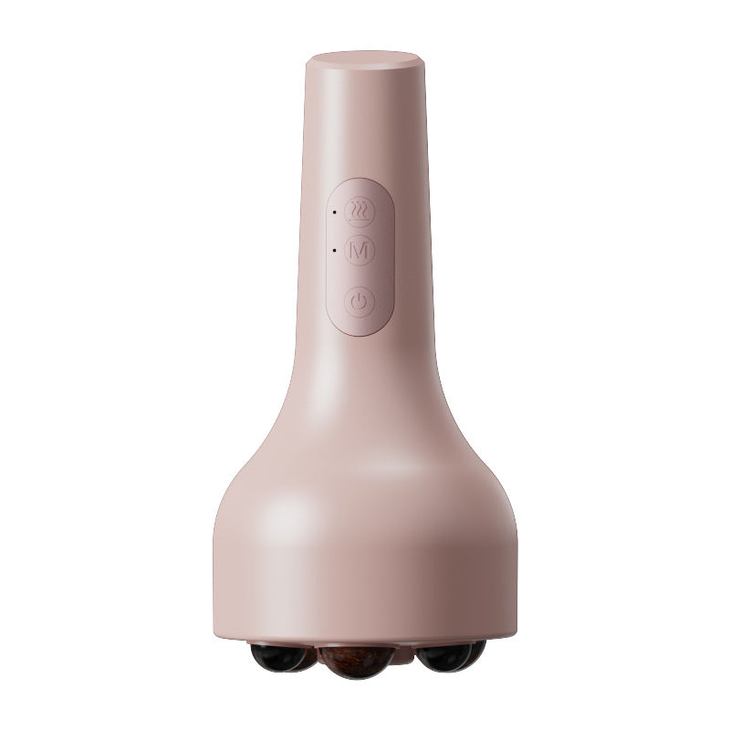 Rechargeable Smokeless Moxibustion & Massage Device with Hot Compress & Red Light Therapy pink