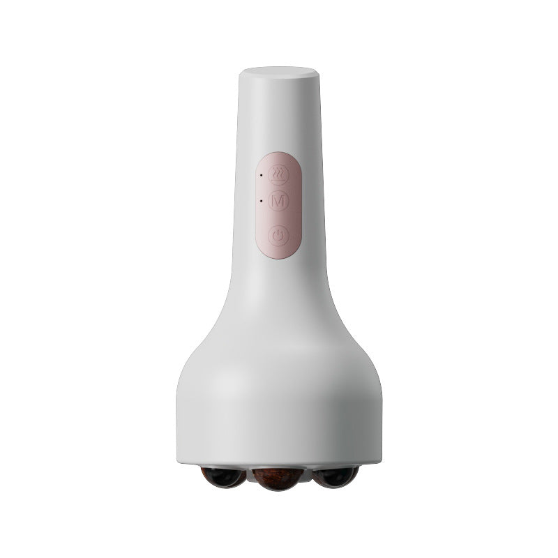 Rechargeable Smokeless Moxibustion & Massage Device with Hot Compress & Red Light Therapy white