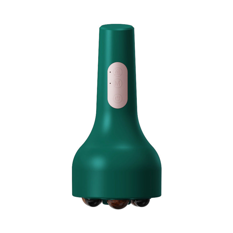 Rechargeable Smokeless Moxibustion & Massage Device with Hot Compress & Red Light Therapy green