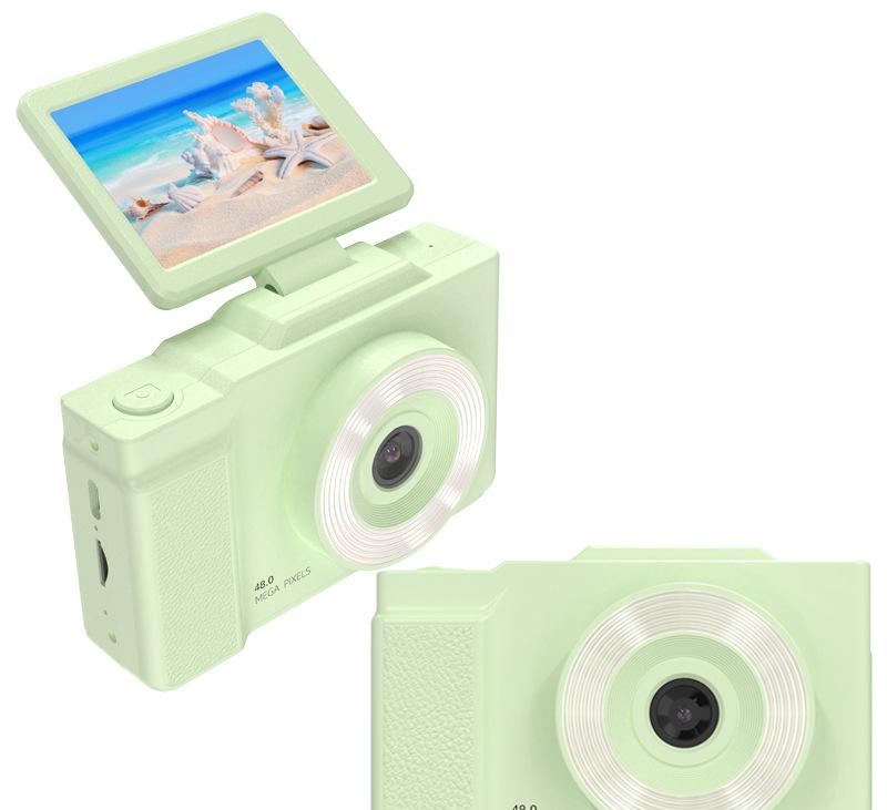 48MP Student Digital Camera with 180 Flip Screen & 3-Setting Fill Light Green