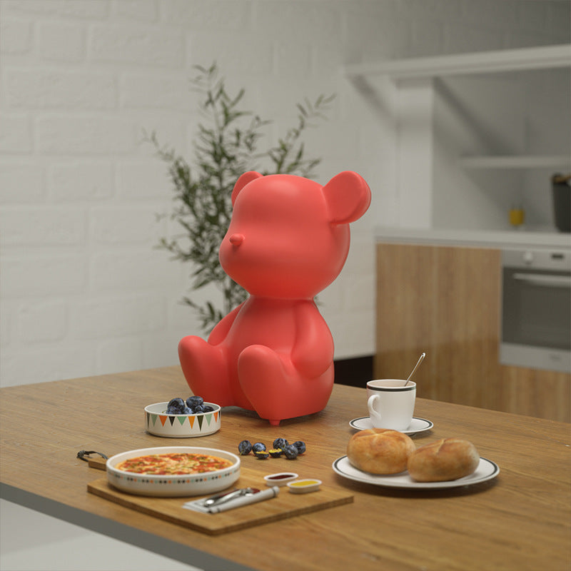 Adorable Cartoon Bear Bluetooth Speaker - Portable Wireless Audio with Long Battery Life & Stylish Design Red