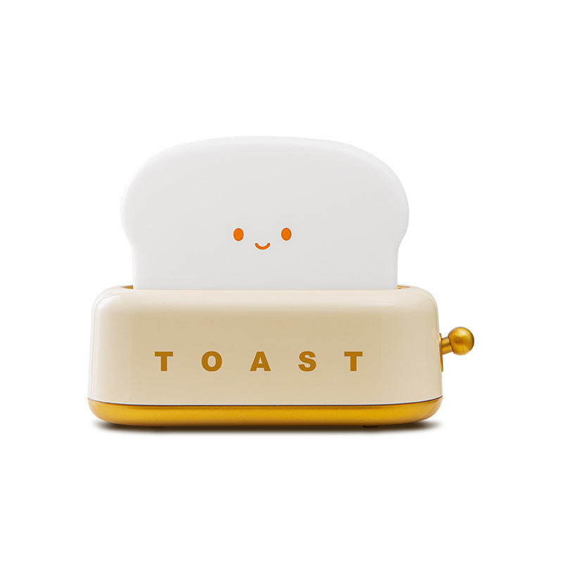Adorable Toast-Shaped LED Night Light - Dimmable, Timer, USB-C Rechargeable, Long Battery Life Yellow