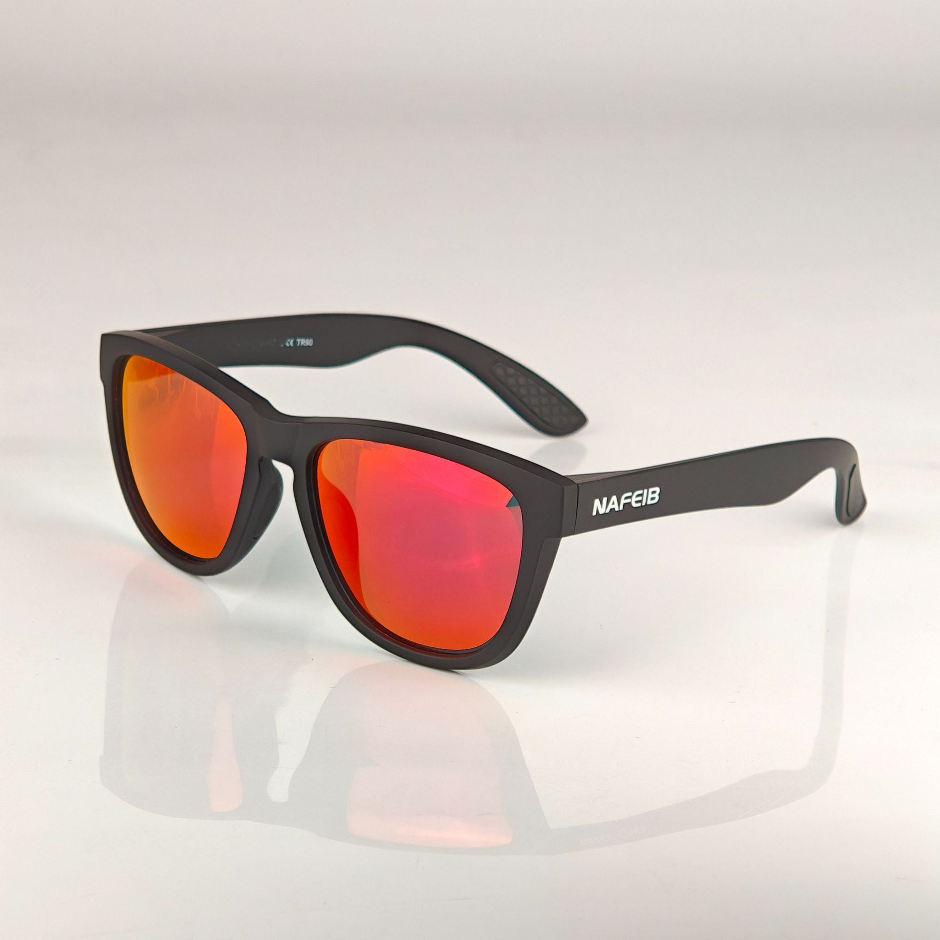NAFEIB Polarized Sports Sunglasses - Lightweight TR90 Frame, UV400 Protection for Riding & Outdoor Activities Black