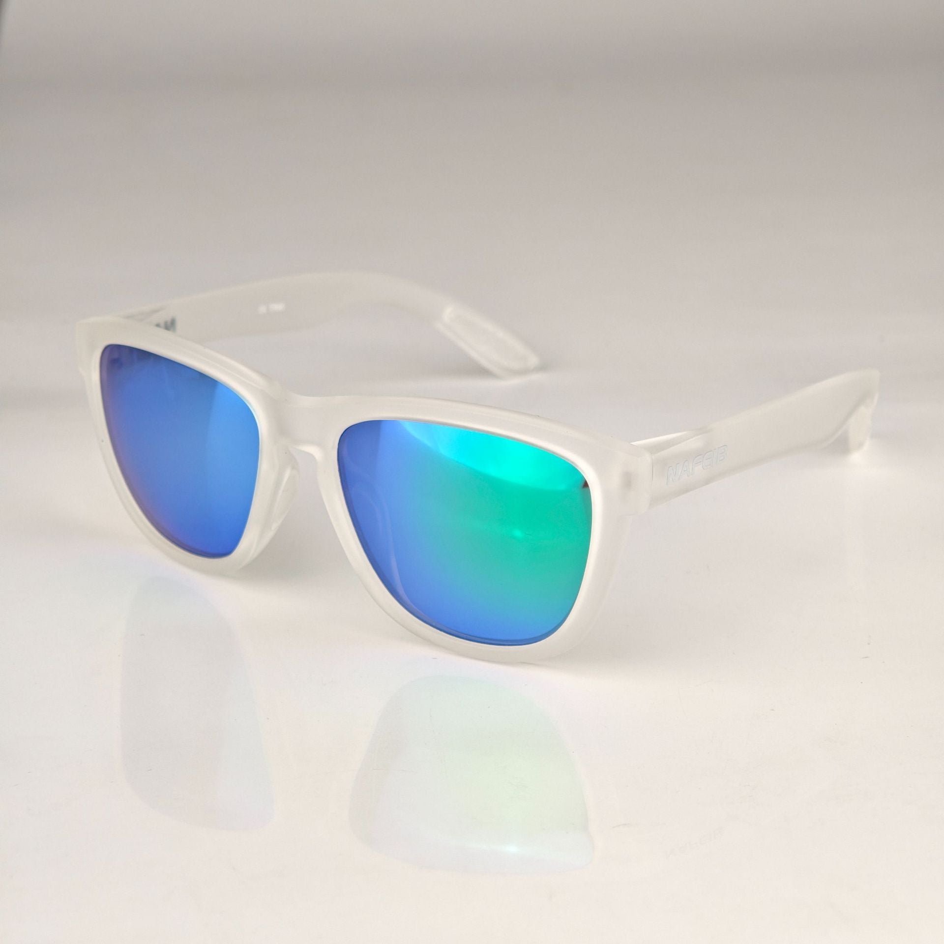 NAFEIB Polarized Sports Sunglasses - Lightweight TR90 Frame, UV400 Protection for Riding & Outdoor Activities Transparent
