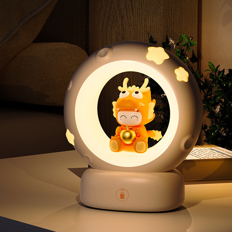 Adorable LED Night Light with Tap Control - 3 Brightness Levels & USB Charging Yellow little dragon