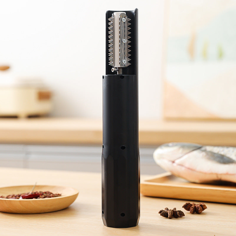 Electric Fish Scaler - Waterproof, Stainless Steel, Brushless Motor, Infinitely Variable Speed black