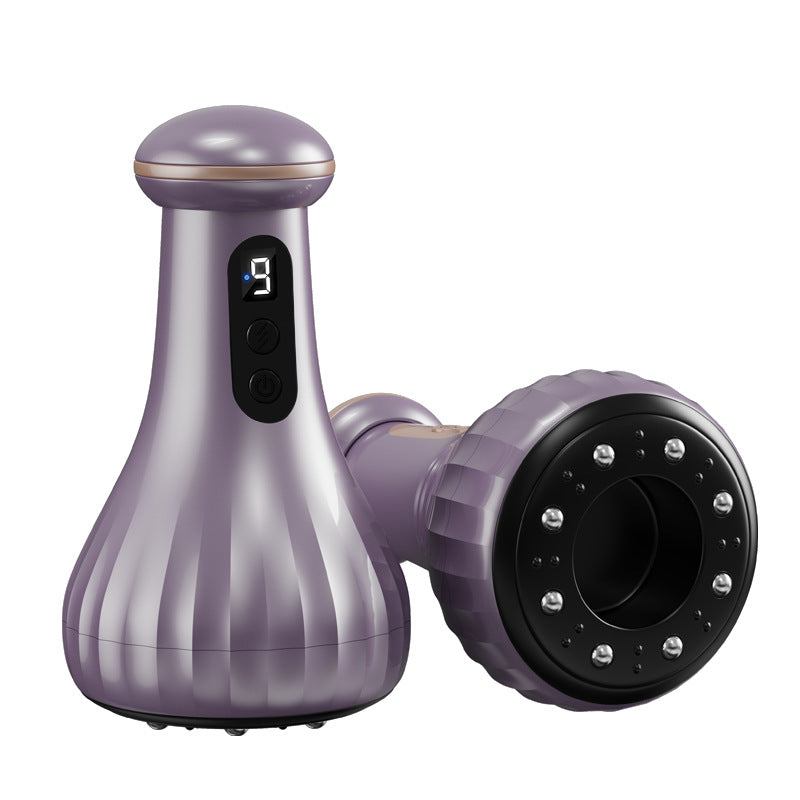 Electric Cupping & Gua Sha Massager - 9 Levels Heat & Suction, Red Light Therapy, USB-C Rechargeable Purple