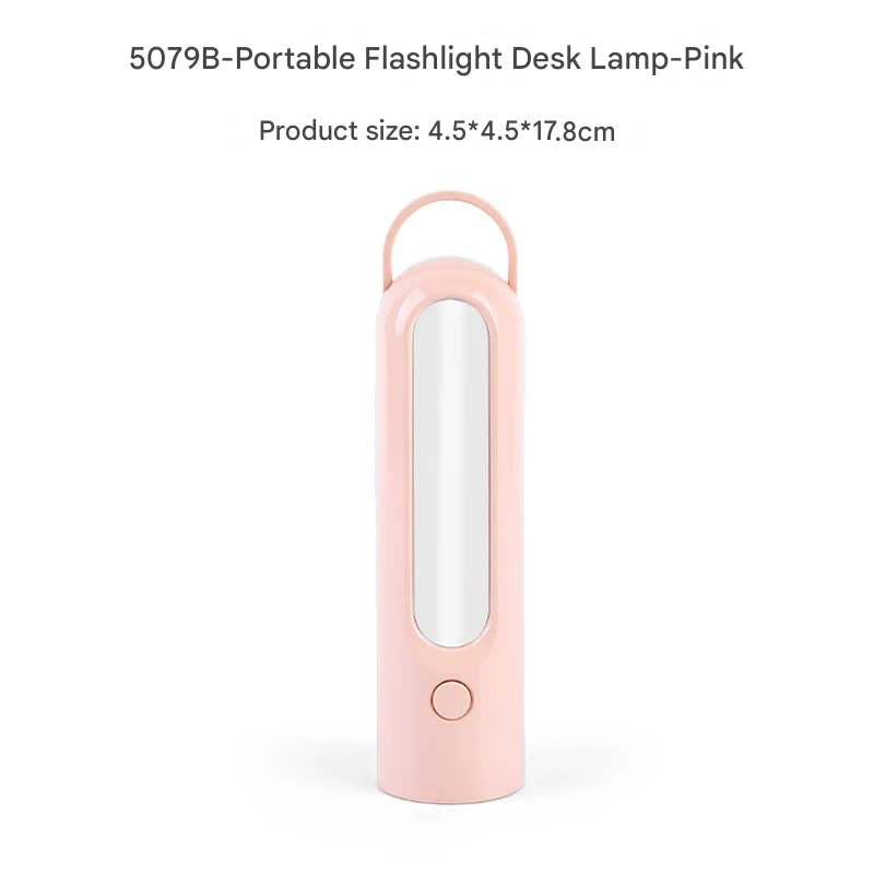 2-in-1 Portable LED Camping Lantern & Flashlight - USB Rechargeable, Dual Light Modes Handle model pink