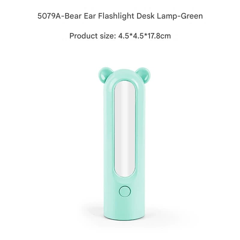 2-in-1 Portable LED Camping Lantern & Flashlight - USB Rechargeable, Dual Light Modes Bear model green