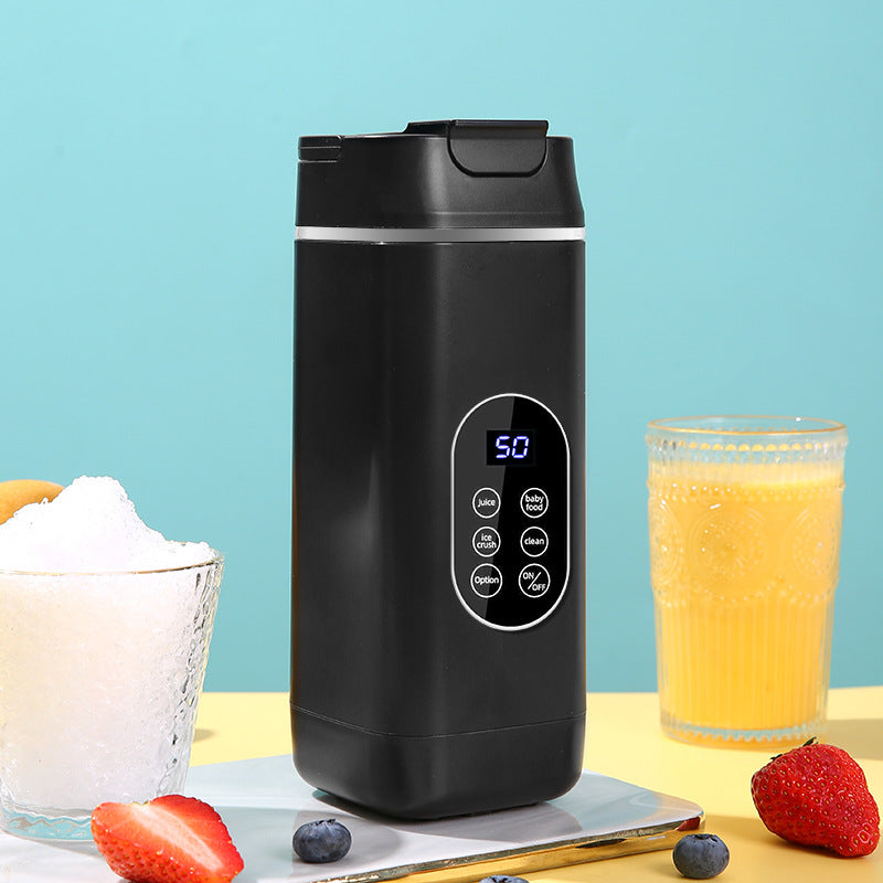 Wireless Portable Juicer Blender - 420ml, 12 Blades, 5-Hour Ice Storage, Digital Display & USB-C Charging black